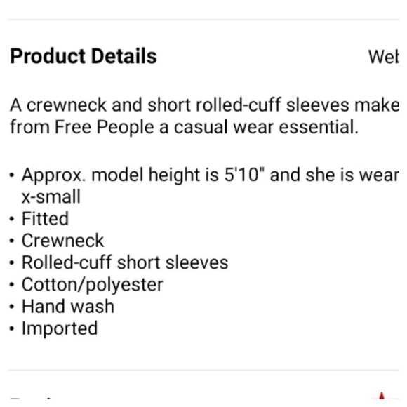 FREE PEOPLE CREWNECK TSHIRT SIZE M - Picture 5 of 6